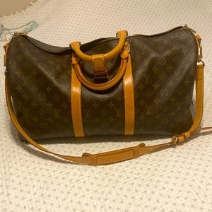 Authentic Louis Vuitton Monogram Keepall Bandolier 50